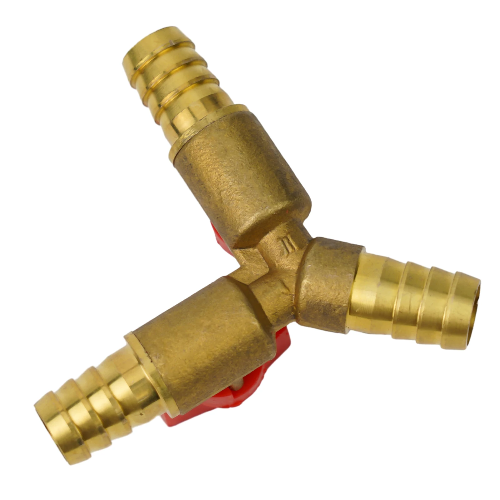 Brass 3 Way Ball Valve 12mm Hose Shut Off for Fuel Air Water Gas Applications in Pneumatic and Water Pipe Systems