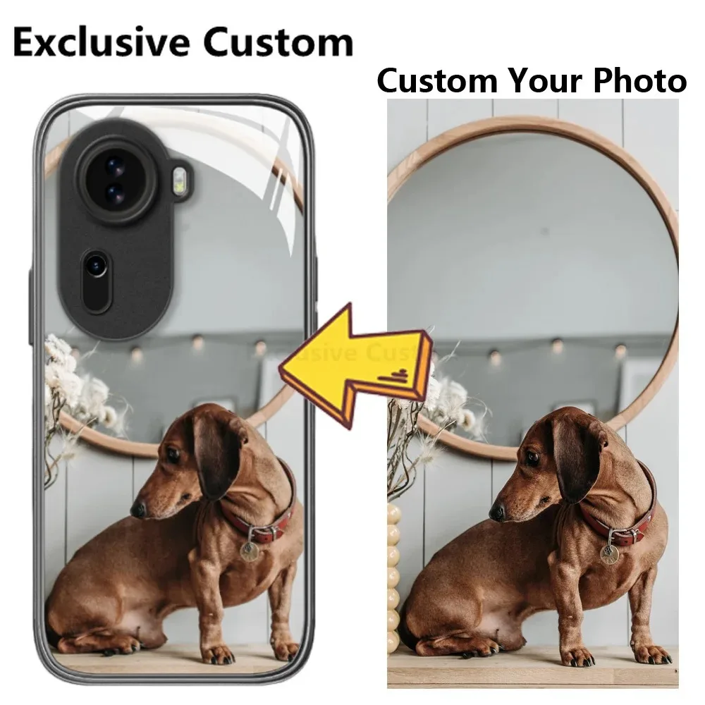 

Exclusive Custom Personalized Glass Phone Case for OPPO A98 A55 A72 RENO Z 11 10 A38 A78 DIY Cover Customized Design Name Photo