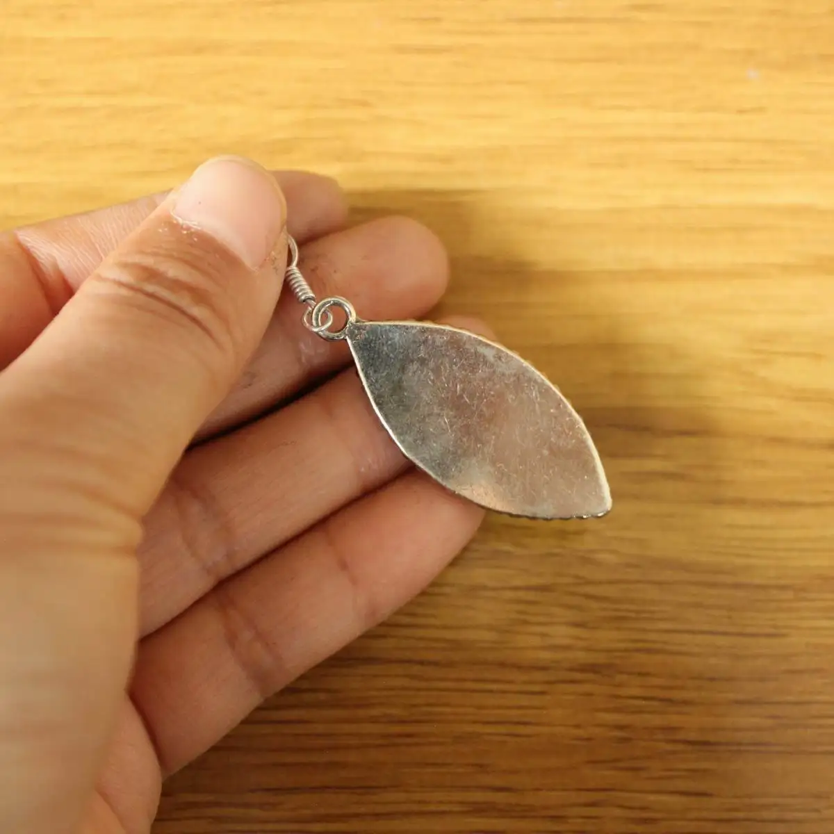 ER205 Ethnic Tibetan Silver Turquoises Stone Leaf Dangle Earring