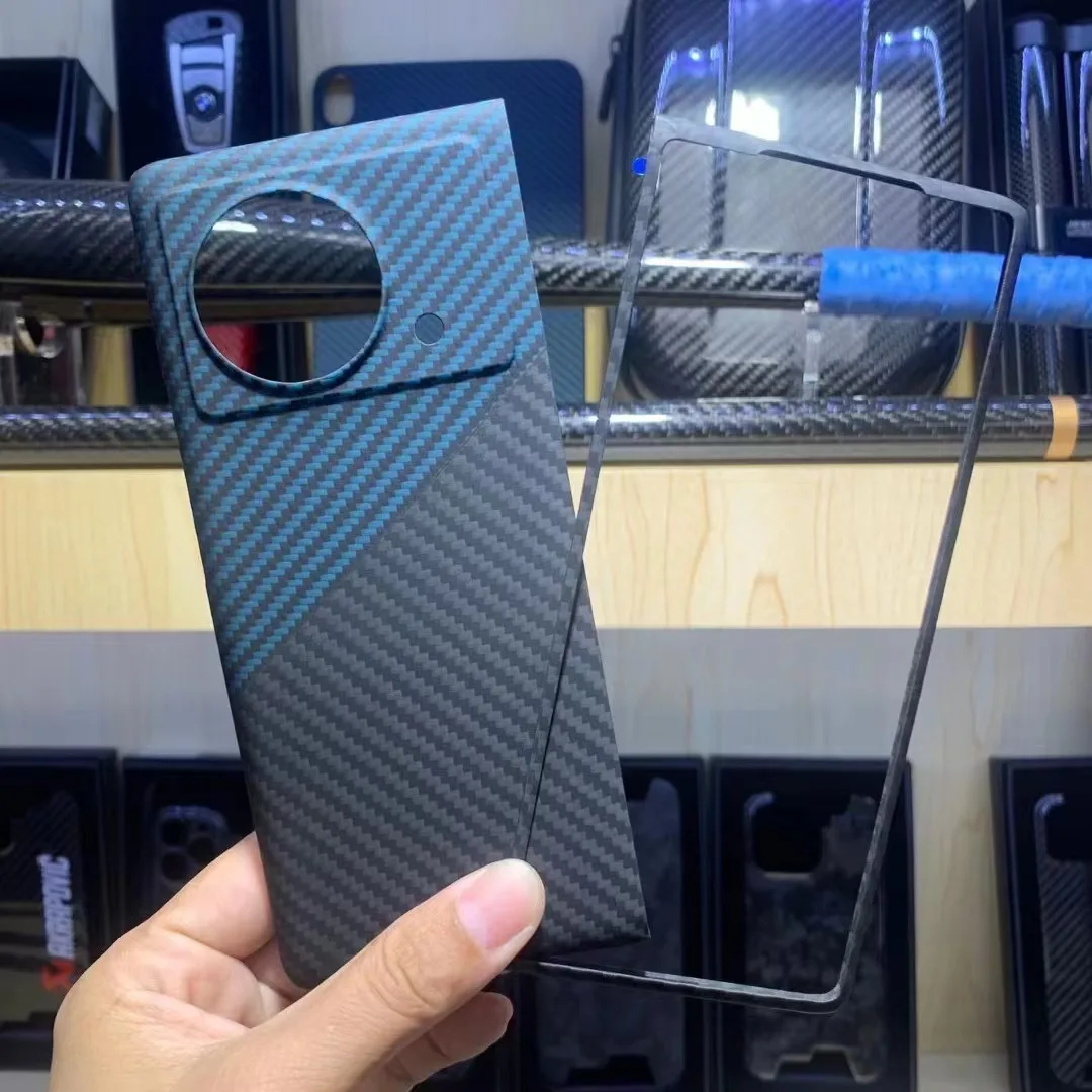 

For VIVO X Fold 5G Case Real Carbon Fiber Ultra Thin Aramid Fiber Protection Back Cover Capa For Vivo x fold Case Hard Fundas