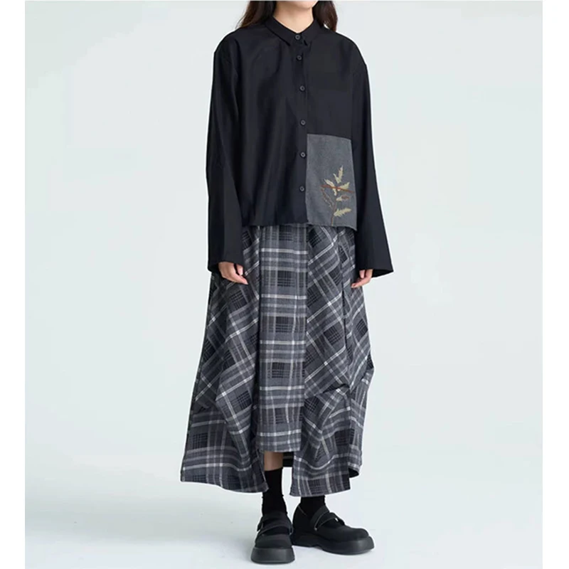 Vintage Plaid jupe Midi femmes Harajuku gothique asymétrique jupes plissées coréen Grunge taille haute Design décontracté une ligne Faldas