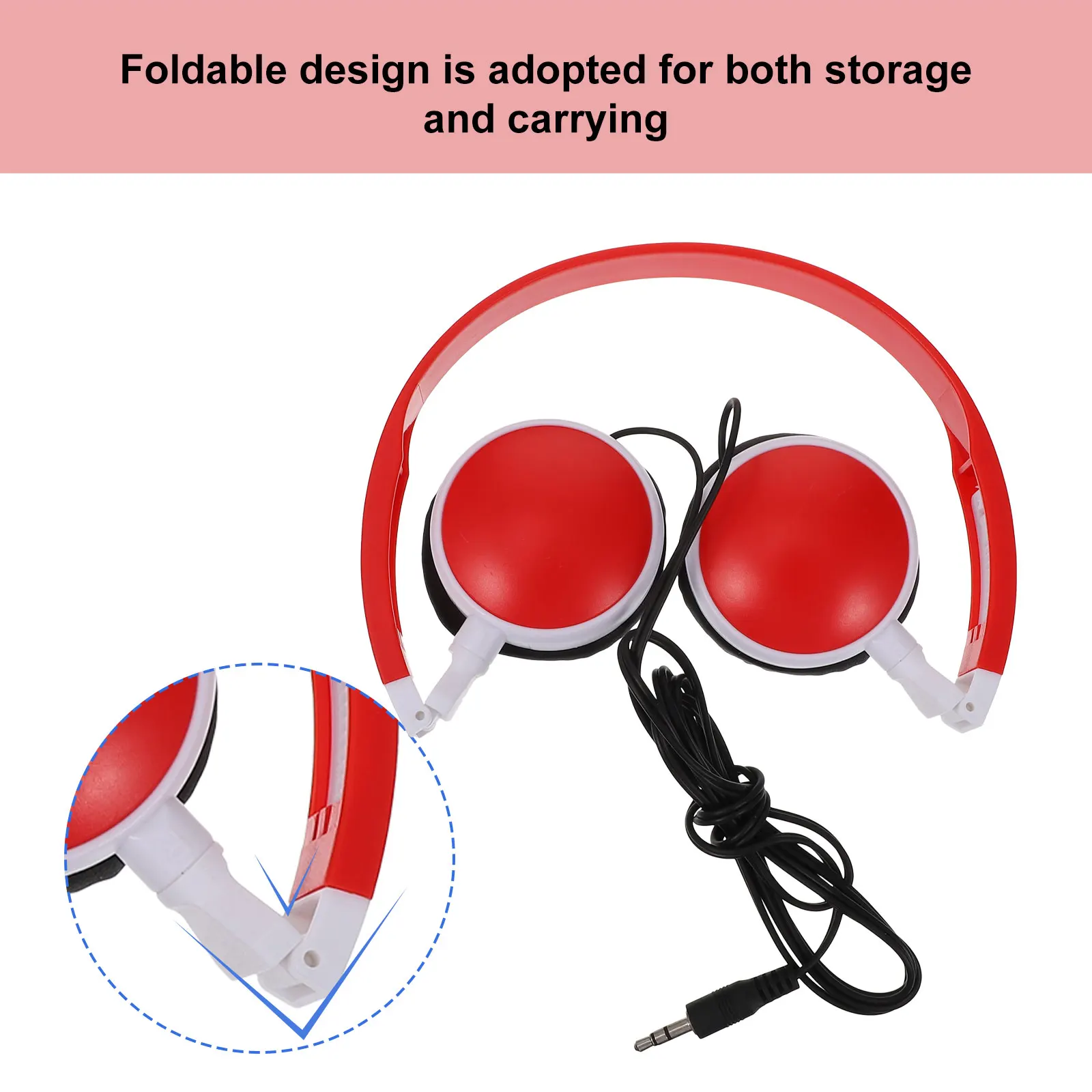 

Foldable Kids Stereo Wired On-Ear Headset Children Teens Boys Girls Lightweight Comfortable Cushion Earplugs With 3.5Mm Audio