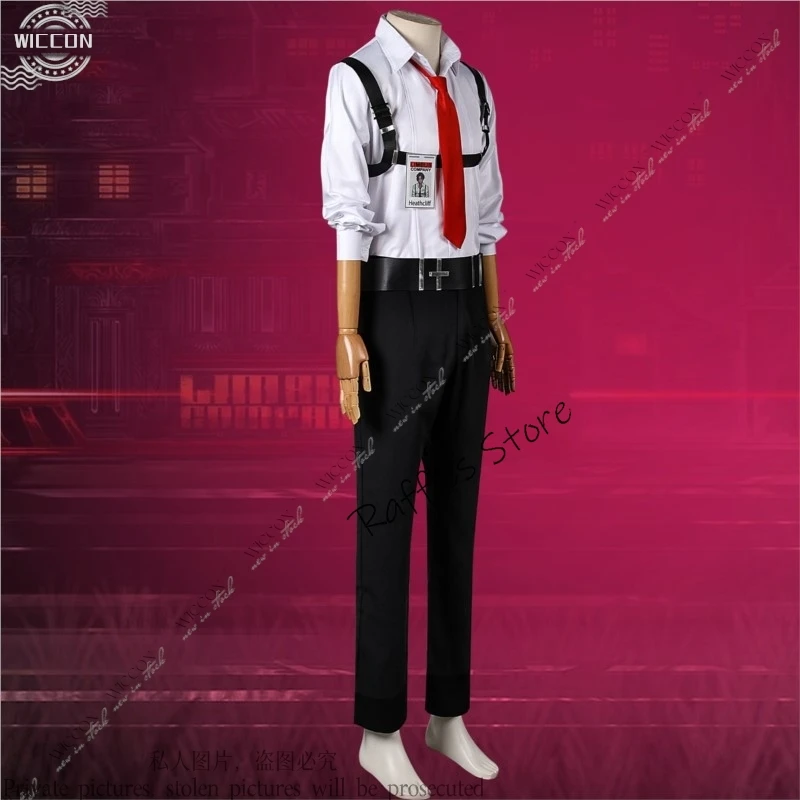 REVENGE Cosplay Costume Wig Limbus Company Heathcliff Role Play Halloween Party Woman Man Shirt Pants Belt Necktie Breastpin