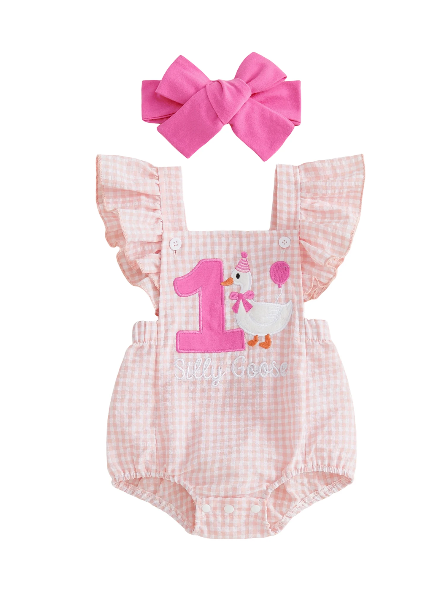 

Toddler Princess Dress Floral Lace Ruffle Sleeve Romper with Matching Headband Set for Baby Girl s Birthday Party Outfit