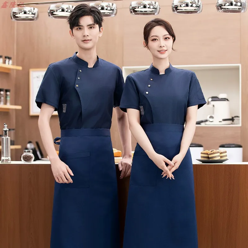 Zomer dun ademend koksjack met korte mouwen voor bakkers, caterers, hotels, restaurants, cafés en keukens