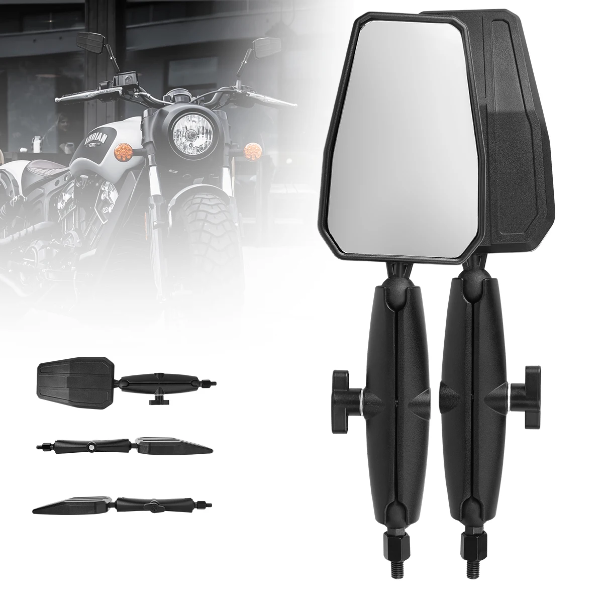 

7/8" 22-25mm Motorcycle Aluminum Bar End Side Rearview Mirror Universal Motorbike Bike Handlebar adjustable Rear View Mirrors