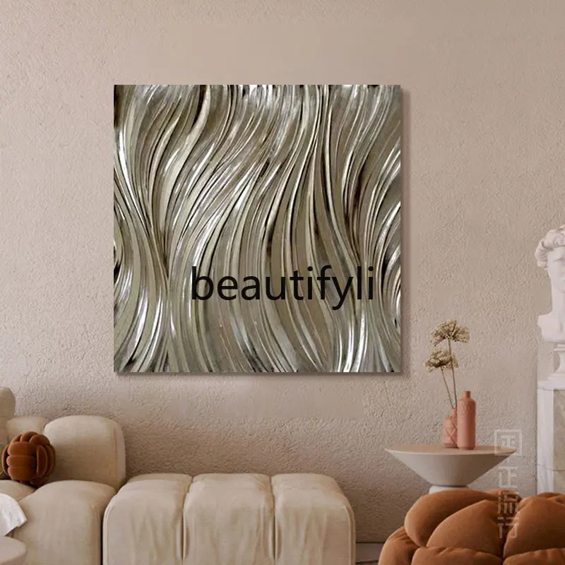 Modern Light Luxury Living Room Decorative Painting High-end Abstract Entrance Wall Art Three-dimensional Network Box Painting