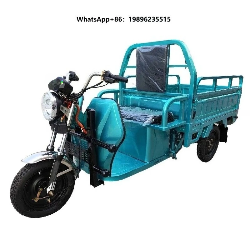 Electric 3 Wheels 60V 72V 1200W Heavy Loader Cargo Tricycle for Adults Low Maintenance E-Rickshaw