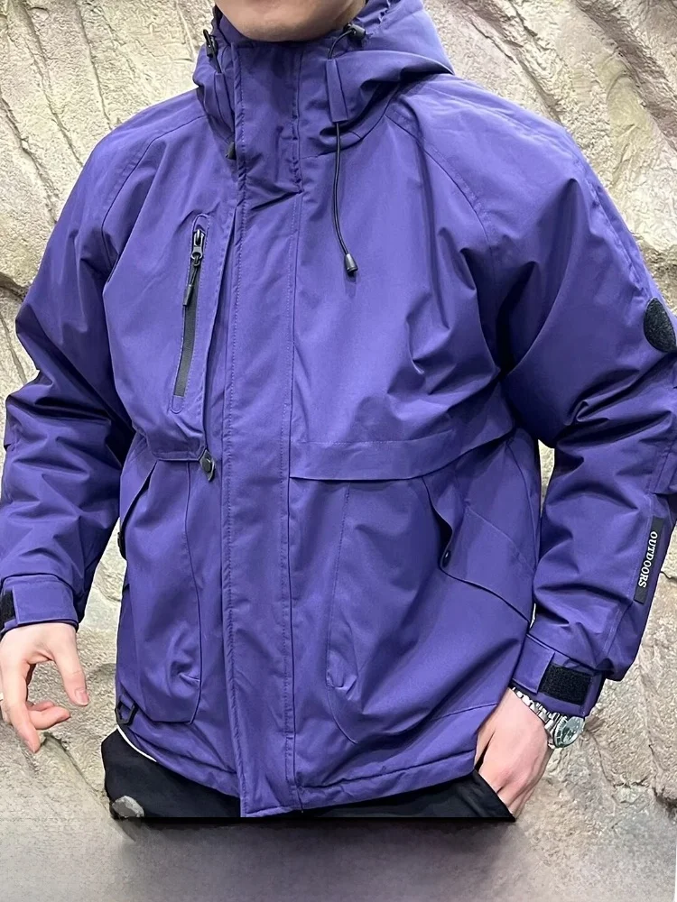 

Утепленная водонепроницаемая хлопковая куртка для активного отдыха, черно-золотая, осенне-зимняя, с капюшоном, приталенного кроя, Cleanfit Sle Pure