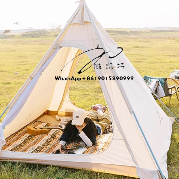 

High Quality Outdoor Waterproof 1-2 Person Camping Canvas Indian Pyramid Bell Tent