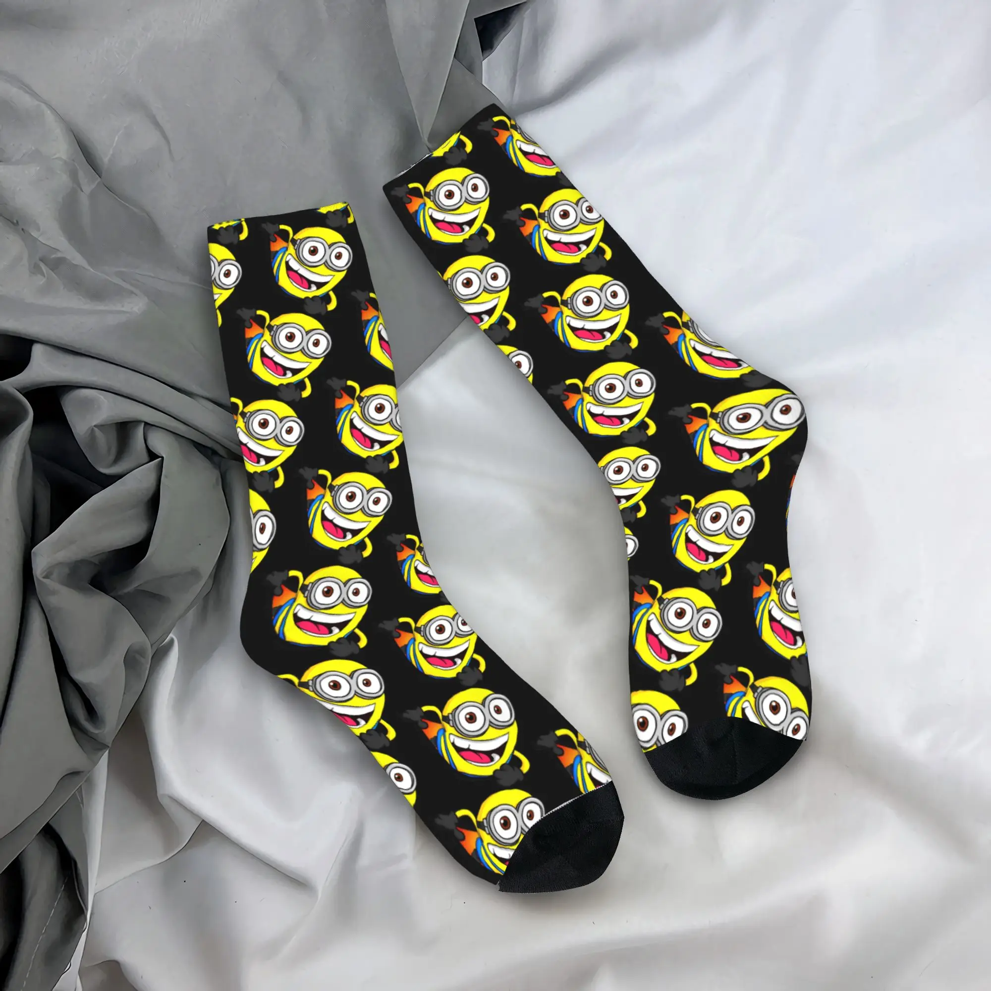 

Custom M-Miniones Dress Socks Men's Women's Warm Funny Novelty Cartoon Crew Socks