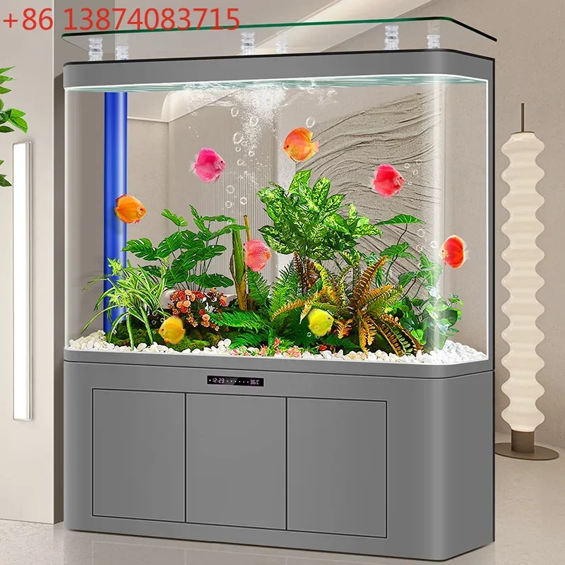 

Bottom filter fish tank Large entrance Floor ecological goldfish tank Hot bending glass Integrated molding No water change