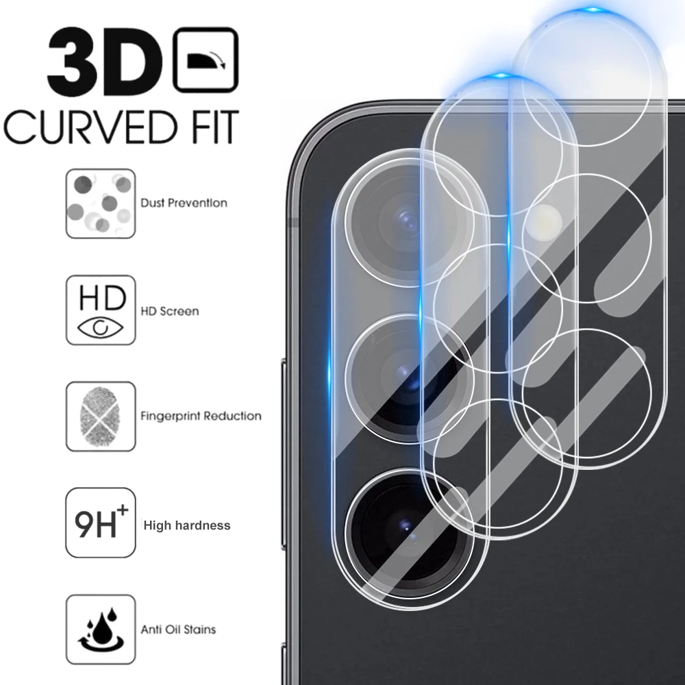 Tempered Glass Phone Camera Lens Protectors for Samsung Galaxy S23 FE 9H Hardness Anti-scratch HD Clear Protective Films