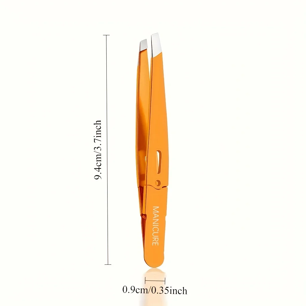 Professional Stainless Steel Eyebrow clip Precision Tweezers for Hair Removal High-Precision Slant Tip with Ergonomic Handle