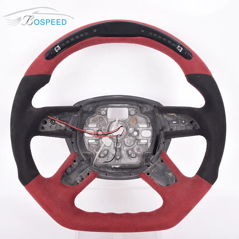 Car Steering Wheel For Audi A4 A3 A7 A5 A6 S5 S6 S4 S7 R8 A8L S8 Real Carbon Fiber Perforated Leather LED