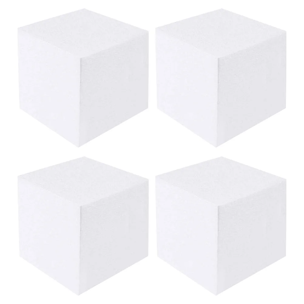 4 Pcs Foam Blocks Wedding Cake Model Compact Material Reusable DIY White Party Accessories