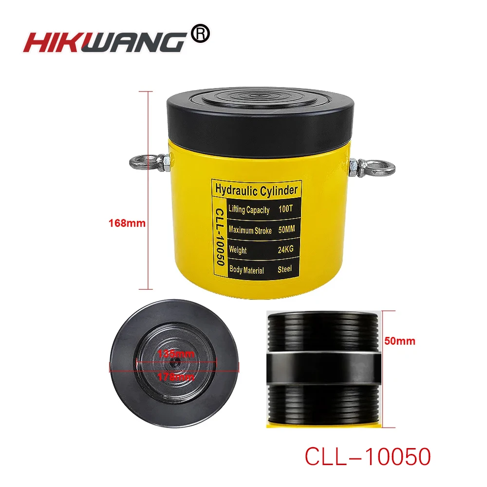 CLL-10050 Single acting 100ton lock nut hydraulic cylinders high tonnage safe lock lift jack