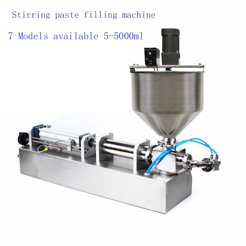 

5-5000ml Commercial Soft Ice Cream Sauce Bean Paste Filling Machine/Gel ketchup Cosmetic pneumatic Stirring type Filling Machine