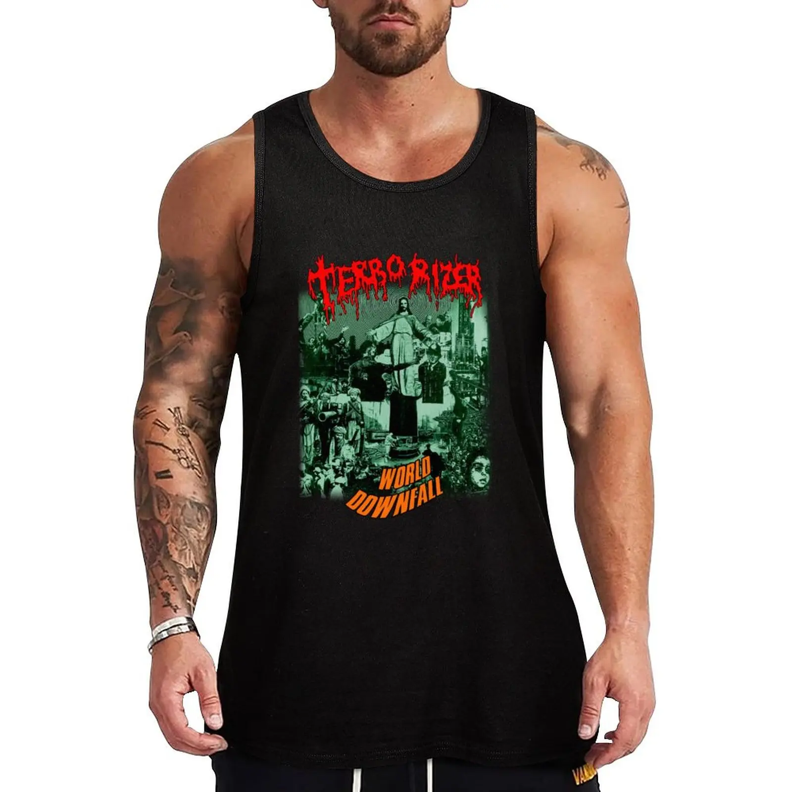 World Downfall by Terrorizer Classic Old School Death Grind Metal Tank Top Man sleeveless shirt t-shirts for men