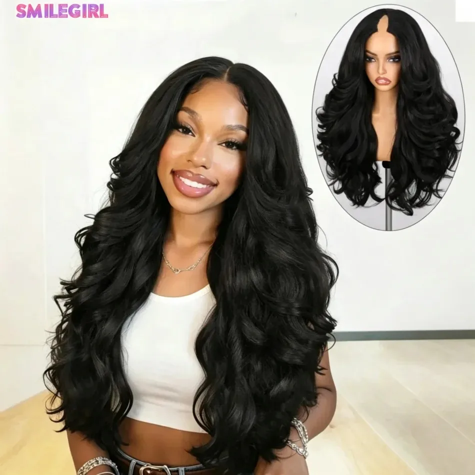 Body Wave V Part Wig Human Hair Brazilian Half Wigs With Clip In Beginner Friendly Upgrade V Shape Clip Machine Made 30 Inch Drawstring Half Wigs