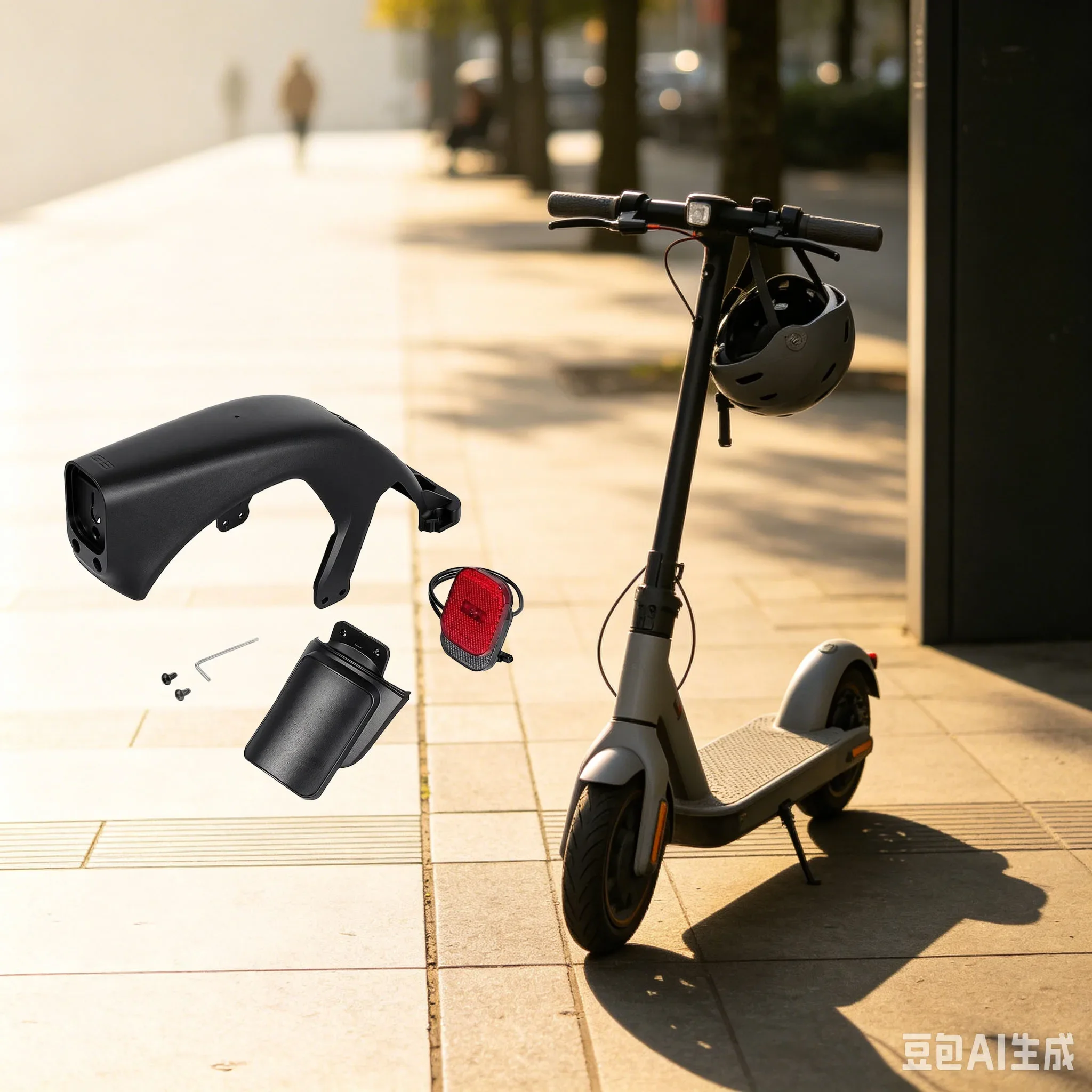 Für Ninebot für Segway Max G3 E-Scooter: Hintere Schutzblech-Baugruppe mit Rücklicht & Nummernschild – Zubehör für E-Scooter-Schutzbleche
