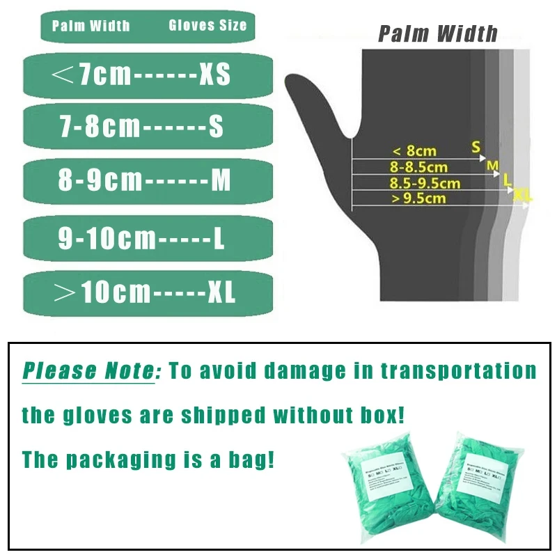 Green Disposable Gloves Pink Exam Nitrile Glove Multi-Purpose Waterproof For Household Food Handle Planting Farming S XS 50 100