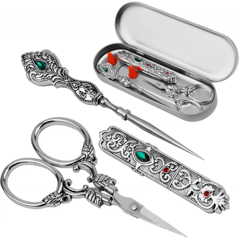 

-Border Retro Walking in Waves Cut Leaves Cut Thorns Cut Awl Needle Thimble Sewing Suit Boxed