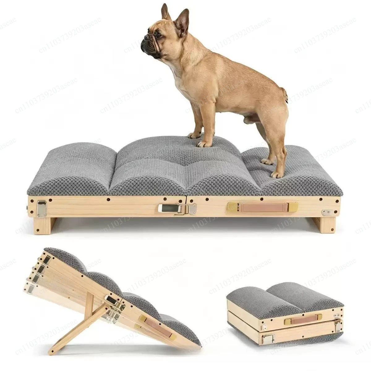 Wooden pet dog ladder adjustable auxiliary ladder sofa bed stairs upstairs steps