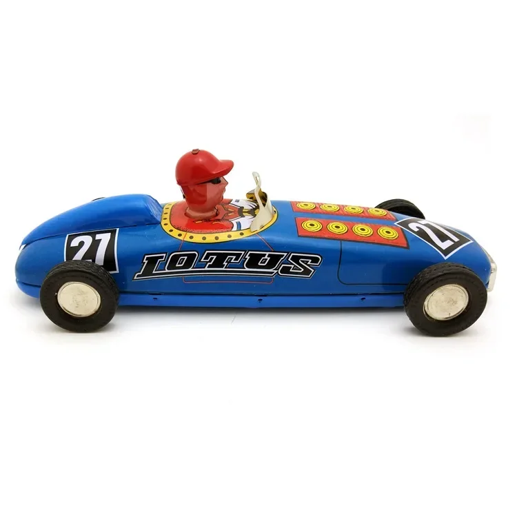 [Funny] Adult Collection Retro Wind up toy Metal Tin F1 Racing car champion racer Clockwork toy figures model vintage toy gift