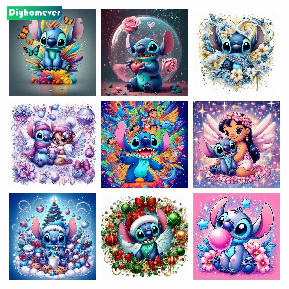 Disney DIY Diamond Painting Lilo & Stitch Diamond Embroidery 5D Full Drill Cartoon Mosaic Picture Home Decor Children\'s Gifts