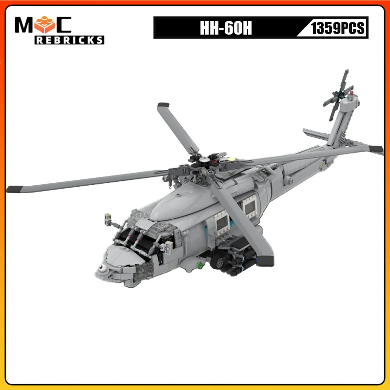 

MOC Middle Battle Aircraft HH-60H Recue Hawk Helicopter DIY Building Blocks Assembly Model Kid's Creative Bricks Toys Gifts Sets