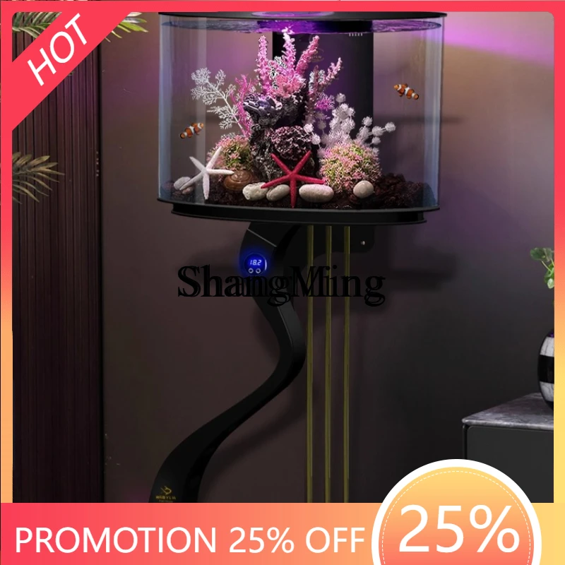 

SM room small TV cabinet next to the floor ecological fish tank water-free side tank creative landscaping