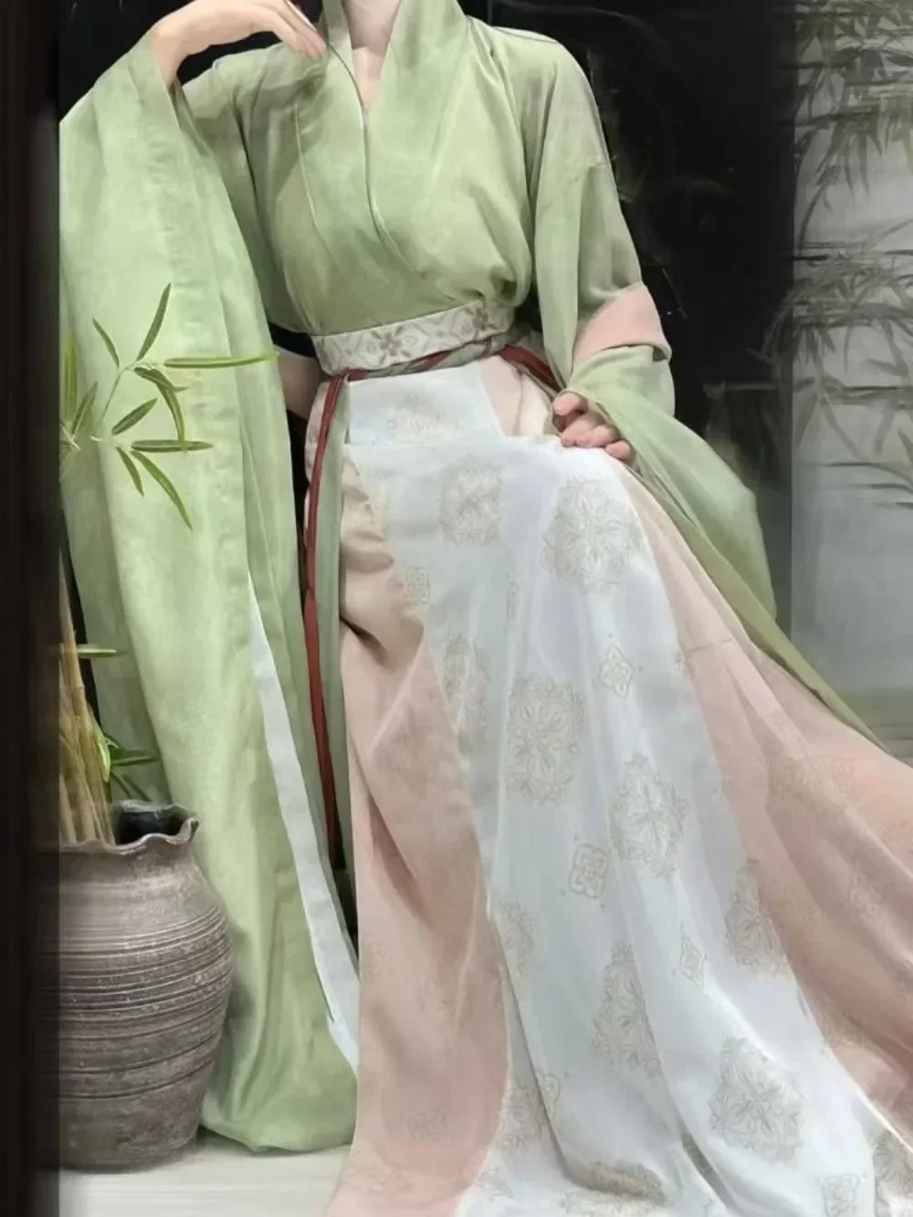 WeiJin Dynasty Hanfu Dress Set Female Chinese Style Elegant Long Robe Vintage Traditional Cosplay Clothing Suit Han Fu for Women