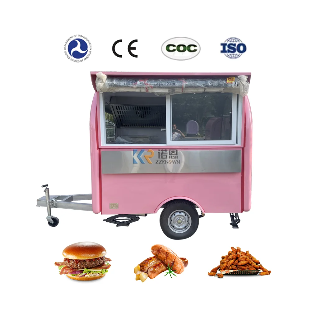 

Mobile Food Trailer Carts For Hot Dog And Ice Cream Coffee Snack Trailer In-House Kitchen Equipment Can Be Customized