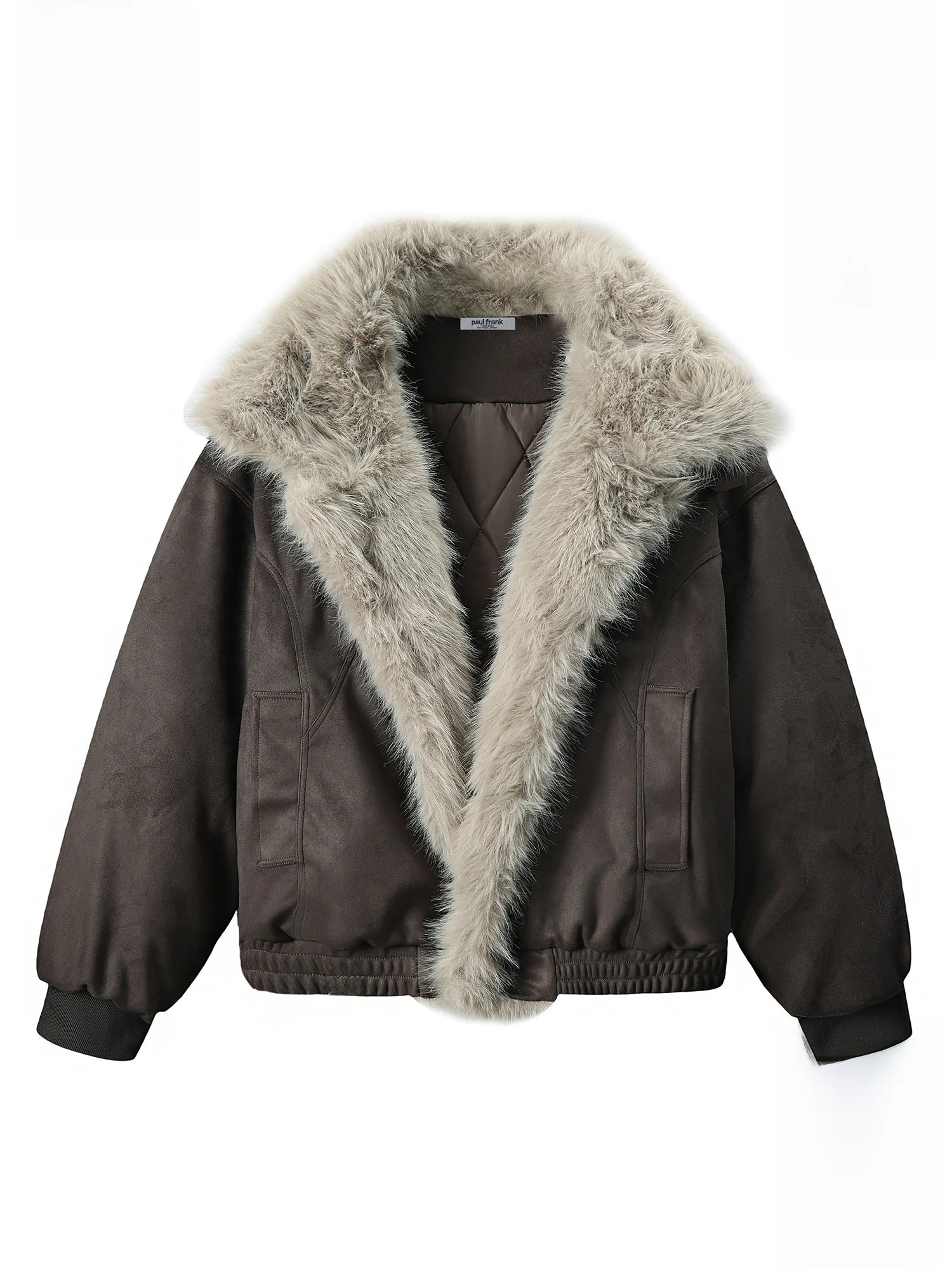 

Зимняя мужская хлопковая куртка Paul Frank с меховым воротником, дизайном обезьяны с большим ртом и орла, модная верхняя одежда американского бренда