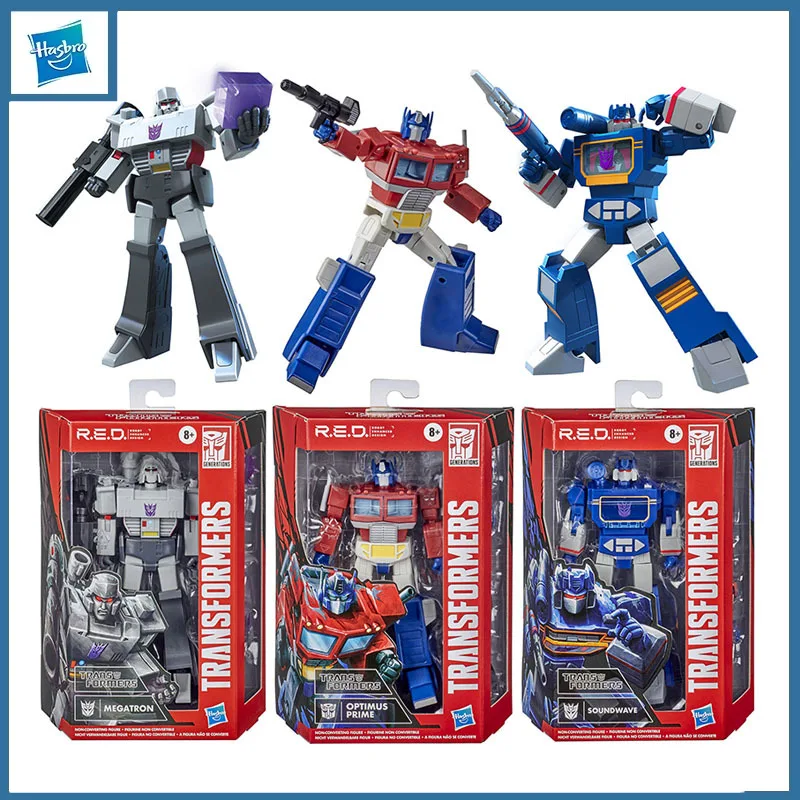 Hasbro Genuine Transformers RED Optimus Prime Soundwave Megatron Action Figure Toys for Boys Girls Gift Collectible Ornaments