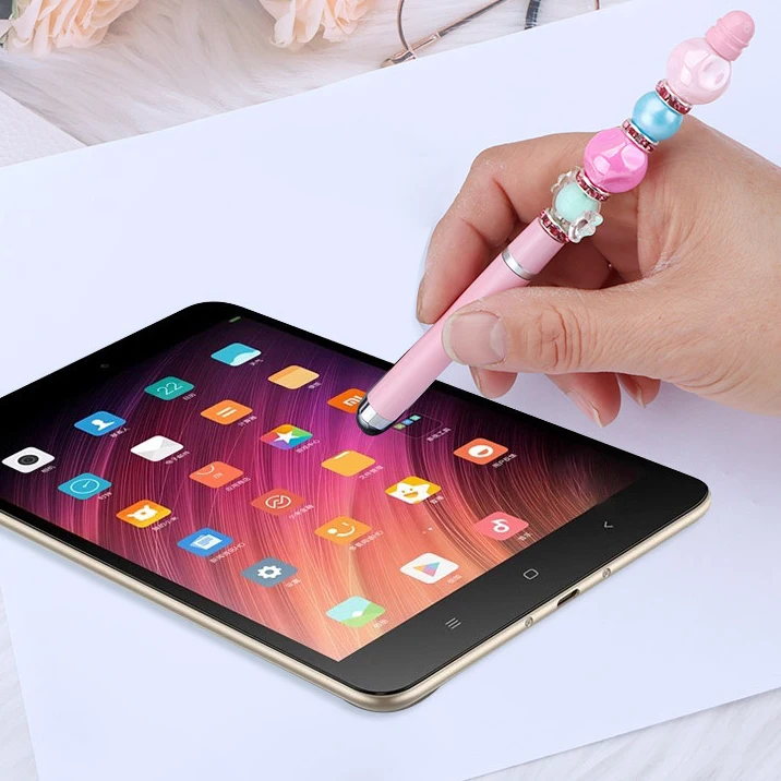 Bolígrafo multicolor con cuentas y pantalla táctil, bolígrafo de rompecabezas bonito para móvil, IPad, regalo de oficina y negocios, 120 unidades