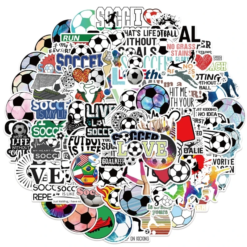 100PCS Sports Soccer Stickers for Boys Toddlers Kindergarten for Creative Fans for Collectors and Enthusiasts