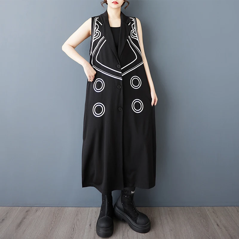 Lente Herfst Losse Grote Maat Patchwork Casual Faion Sweet Svel Windjack Dr Dunne Katoenen Polyester Lange Rok