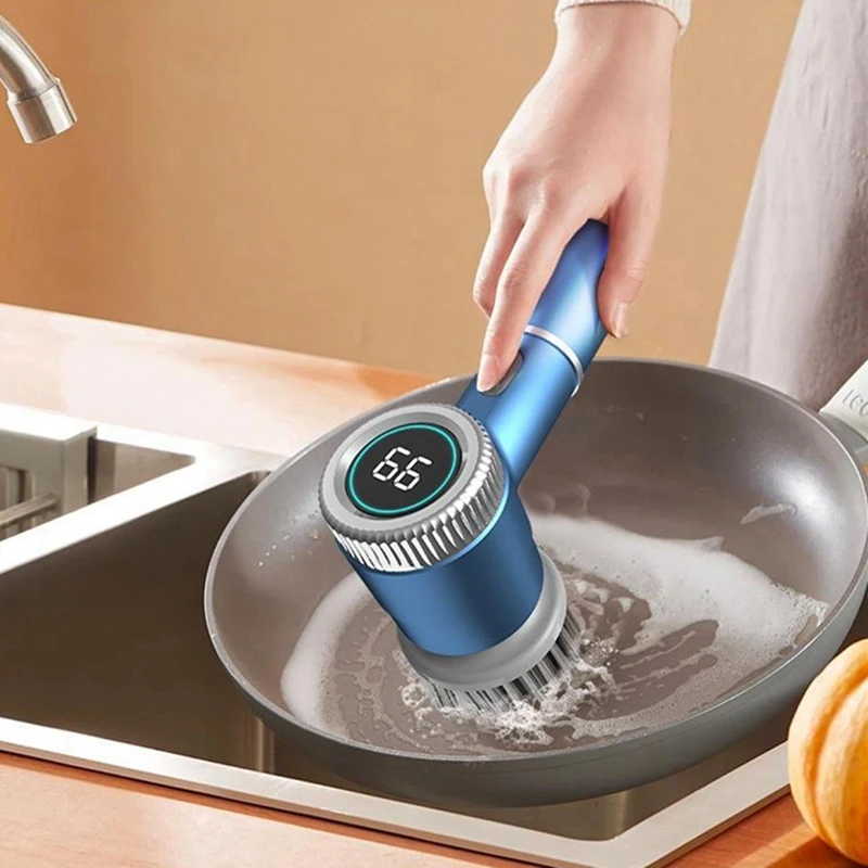 AB43-Power Cleaning Brush With 5 Heads & 3 Speeds Electric Scrub IPX7 Water Proof Multifunctional Portable Cleaning Brush