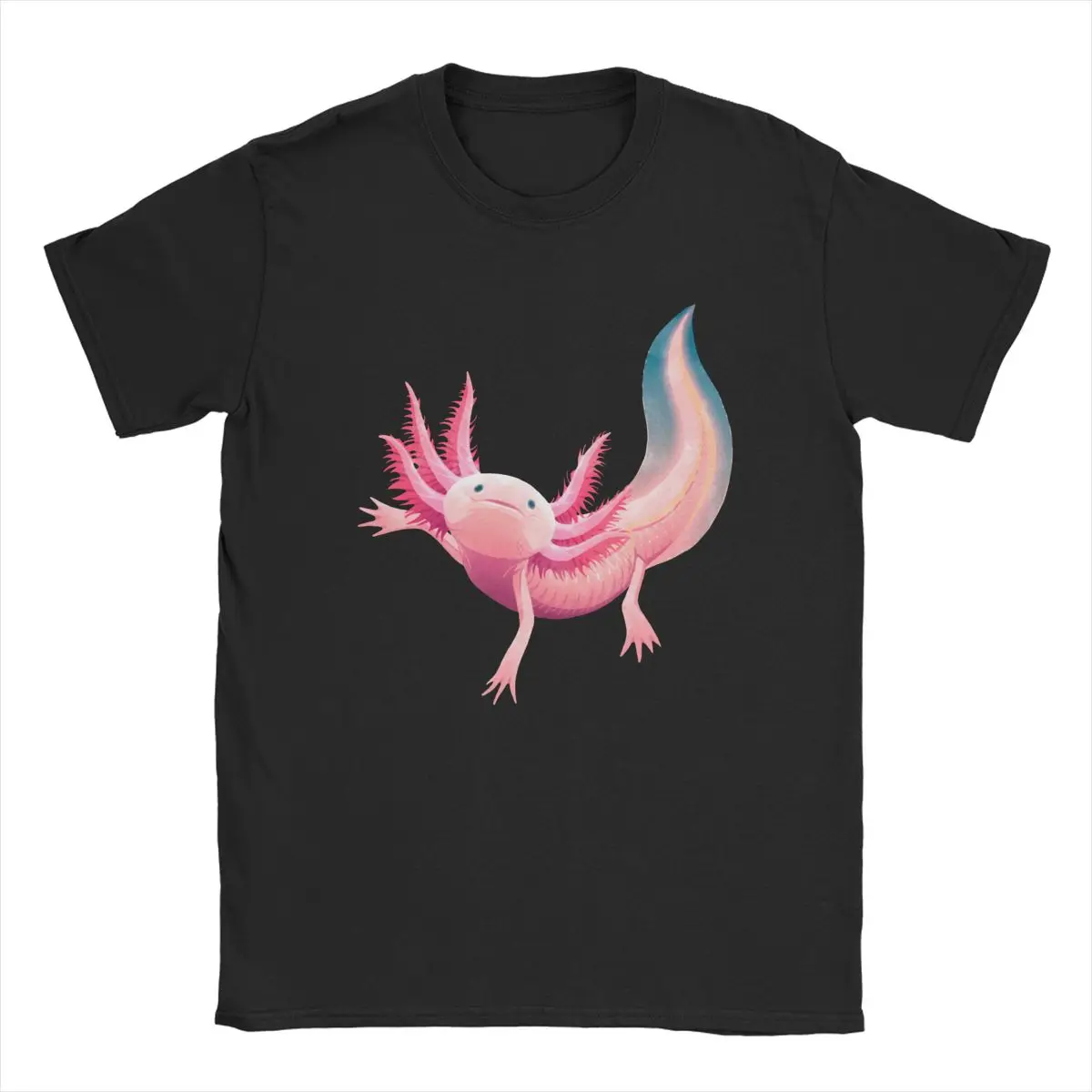 Men Axolotl T Shirt Cotton Tops Novelty Short Sleeve Round Collar Tee Shirt 4XL 5XL T-Shirt