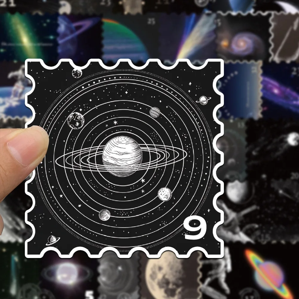 50PCS Cool Mysterious Universe Planet Stamps Stickers Graffiti Decals Waterproof Motorcycle Luggage Guitar Skateboard Sticker
