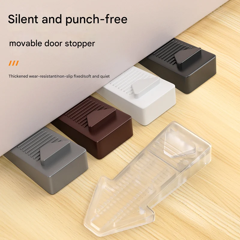 Arrow Door Stopper Thickened Fixed Punch-Free Windproof and Wear-Resistant Transparent Living Room Door Backstop