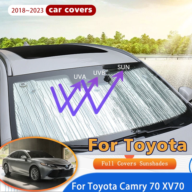 

Full Covers Sunshades For Toyota Camry 70 XV70 2018~2023 2021 2022 Car Accessories Sun Protection Windshields Side Window Visor