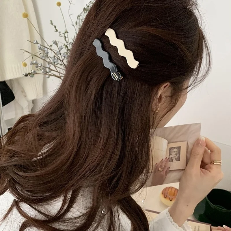 Korean wave hairpin female side word clip 2022 net red new acrylic sheet duckbill clip bangs clip hair clips for women