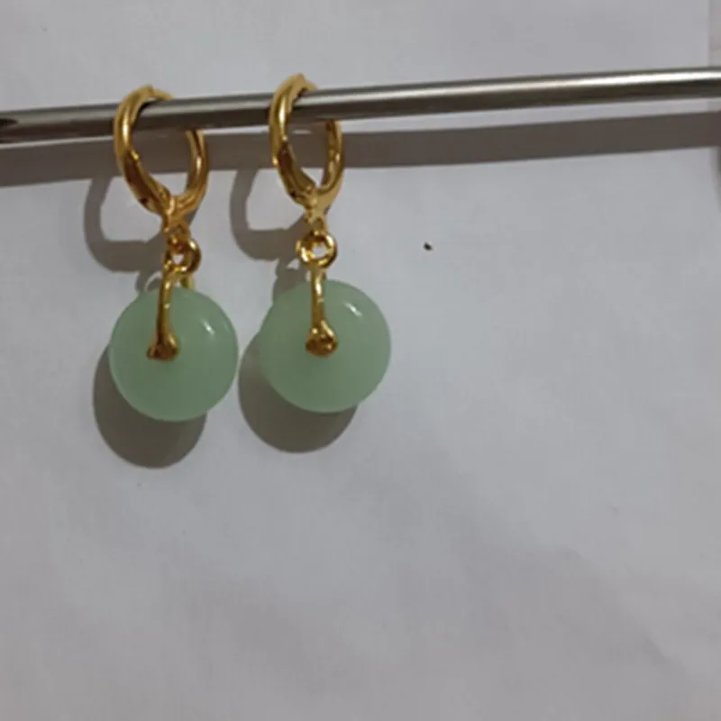 العرقية نمط السلامة مشبك الزجاج كريستال أقراط للنساء شقة مستديرة على شكل حرف U أقراط مجوهرات الزفاف هدية عيد الميلاد