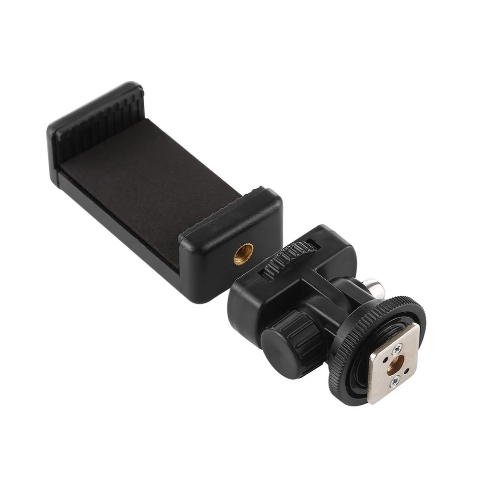 Camera Hot Shoe Phone Tripod Mount Adapter Phone Mount for Camera Hot Shoe Mobile Phone Clip Holder for Canon Nikon Sony DSLR