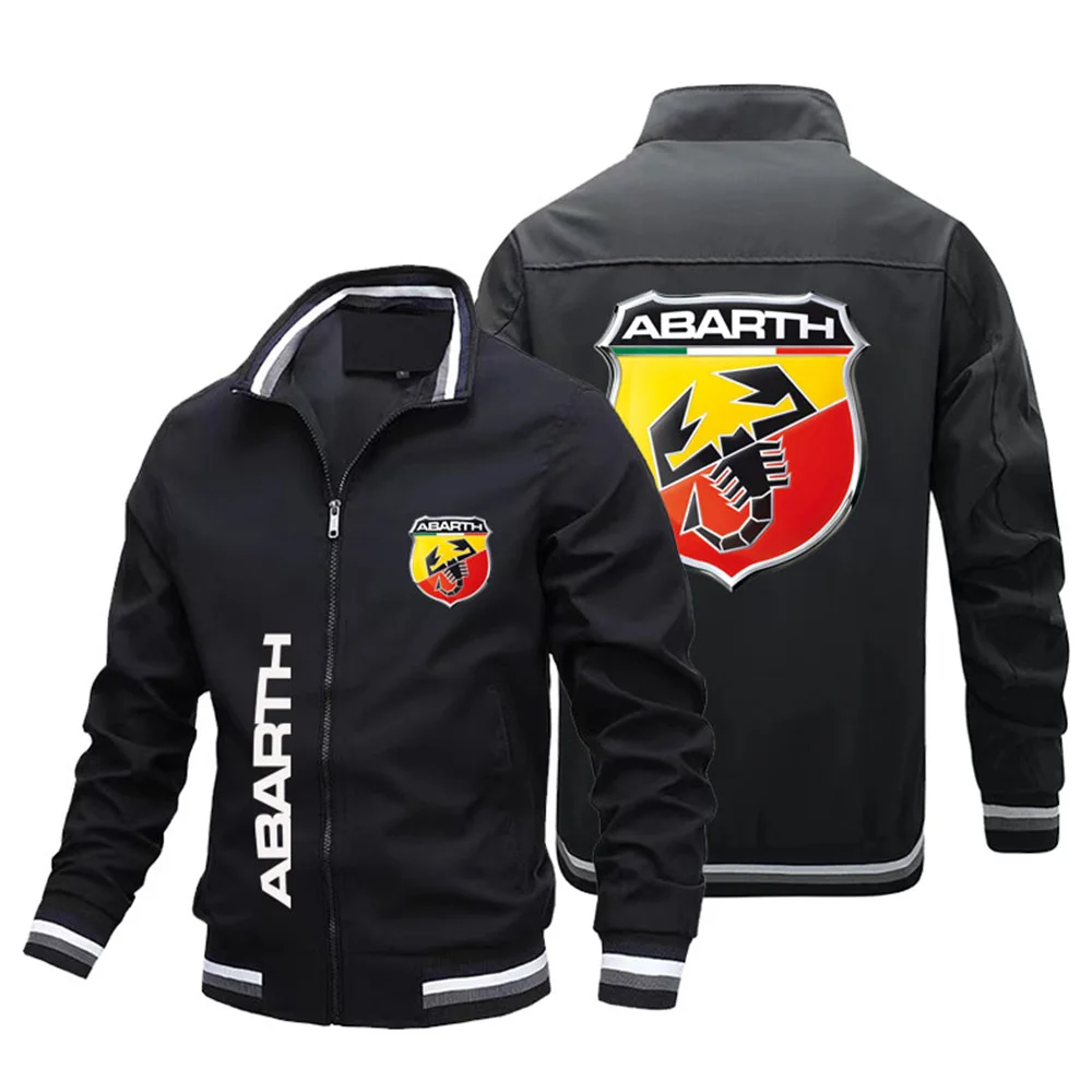 Nouvelle mode Baseball Abarth Car Print Jacket Men Lomatéritive Jacket Ladies Oversize Bomber Pilot Jacket Thin S-5XL