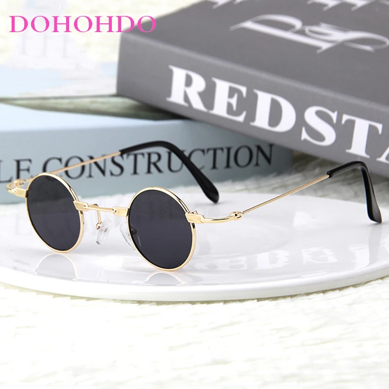 

Luxury Retro Small Round Rock Punk Sunglasses For Women Men Metal Frame Hip Hop Sun Glasses Fashion Shades Driving Eyewear UV400