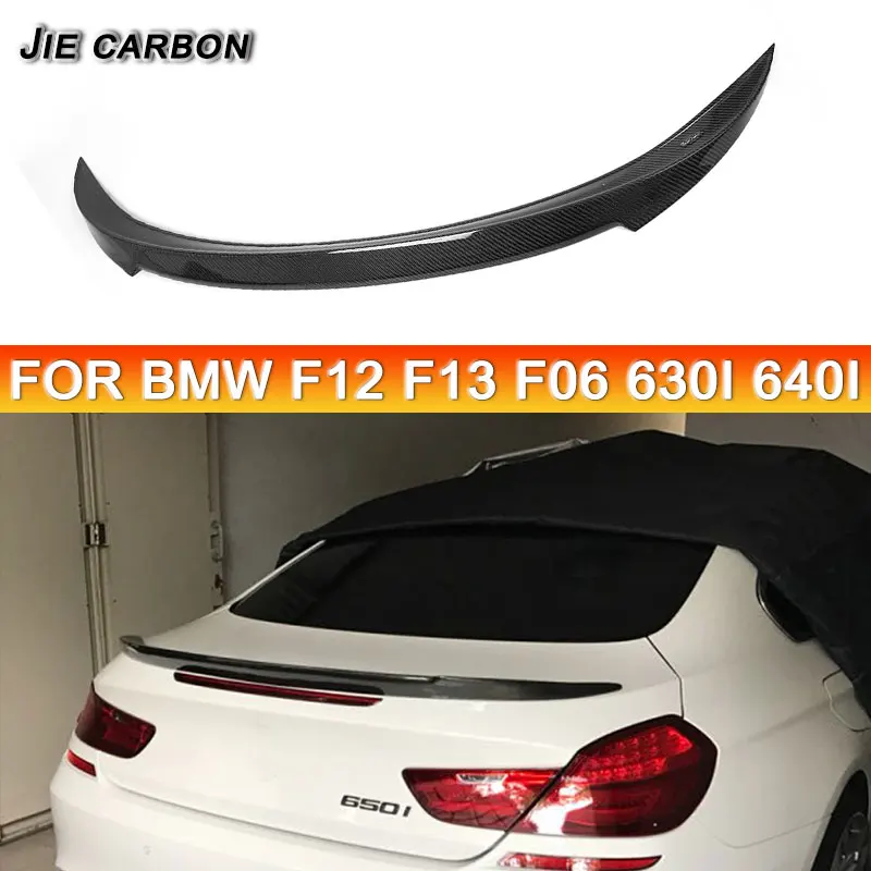 

For BMW 6 Series F12 F13 F06 630i 640i V Style Real Carbon Fiber Tail fins Rear Deck Spoiler Duckbill Car Retrofit the rear wing
